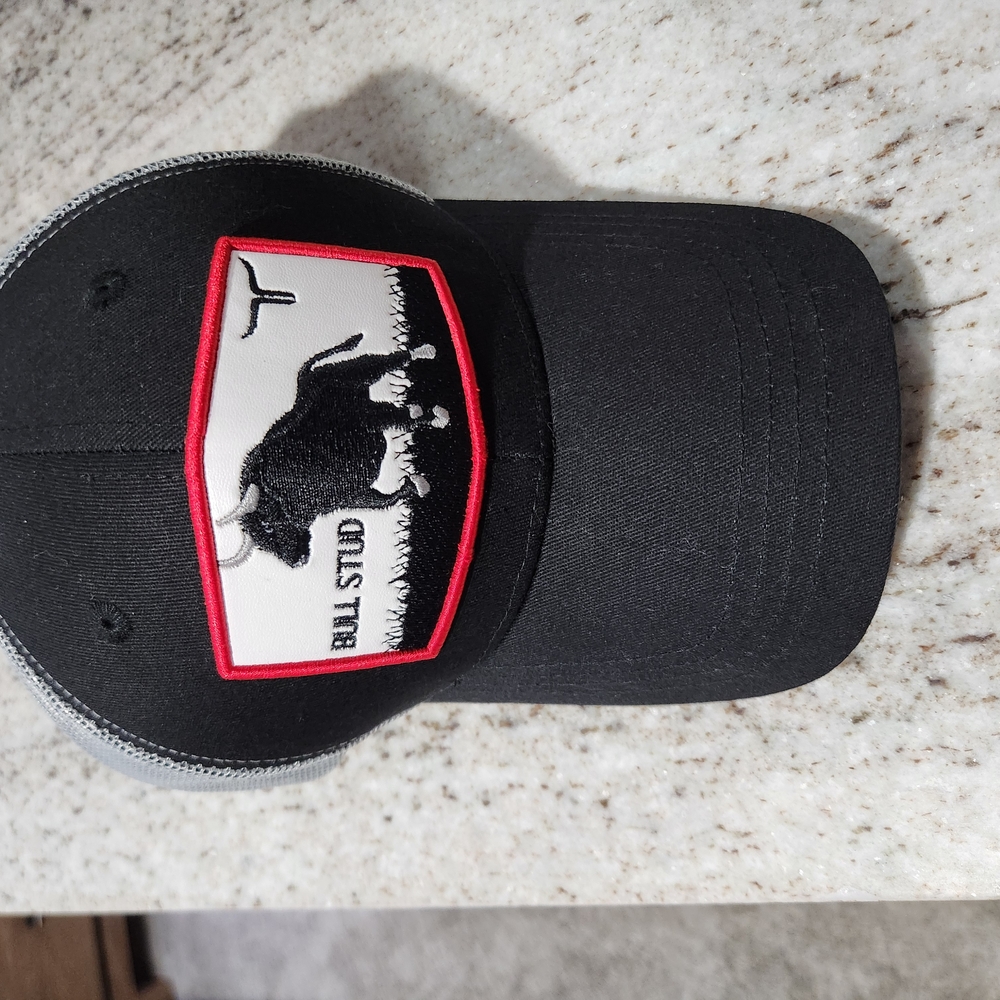 Black and Gray Bull Logo Cap